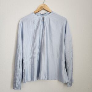 Vince Light Blue Pearl Button Blouse | Size S